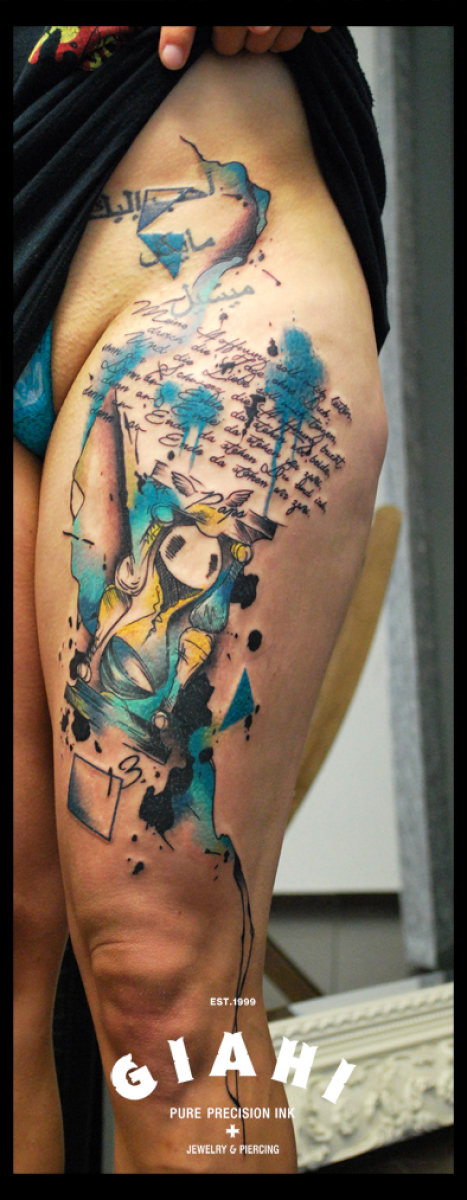 467x1200 Hand Writing Hourglass Tattoo By Live Two Best Tattoo Ideas Gallery - Hourglass Watercolor Tattoo