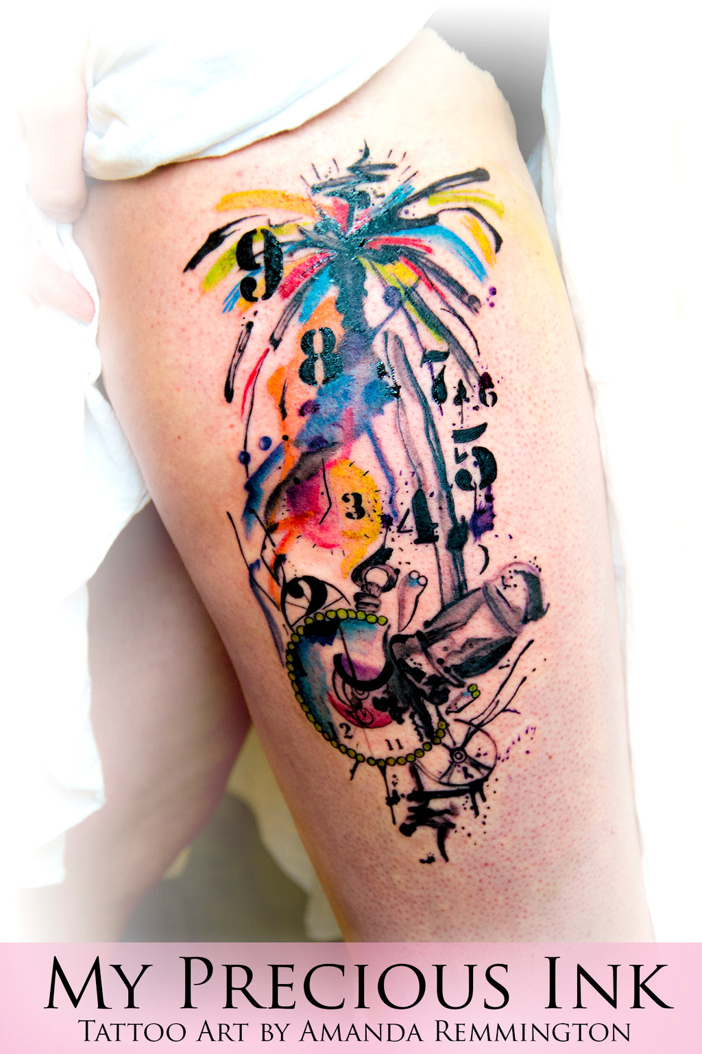 1024x1536 Watercolor Abstract Tattoo By Mentjuh - Hourglass Watercolor Tattoo