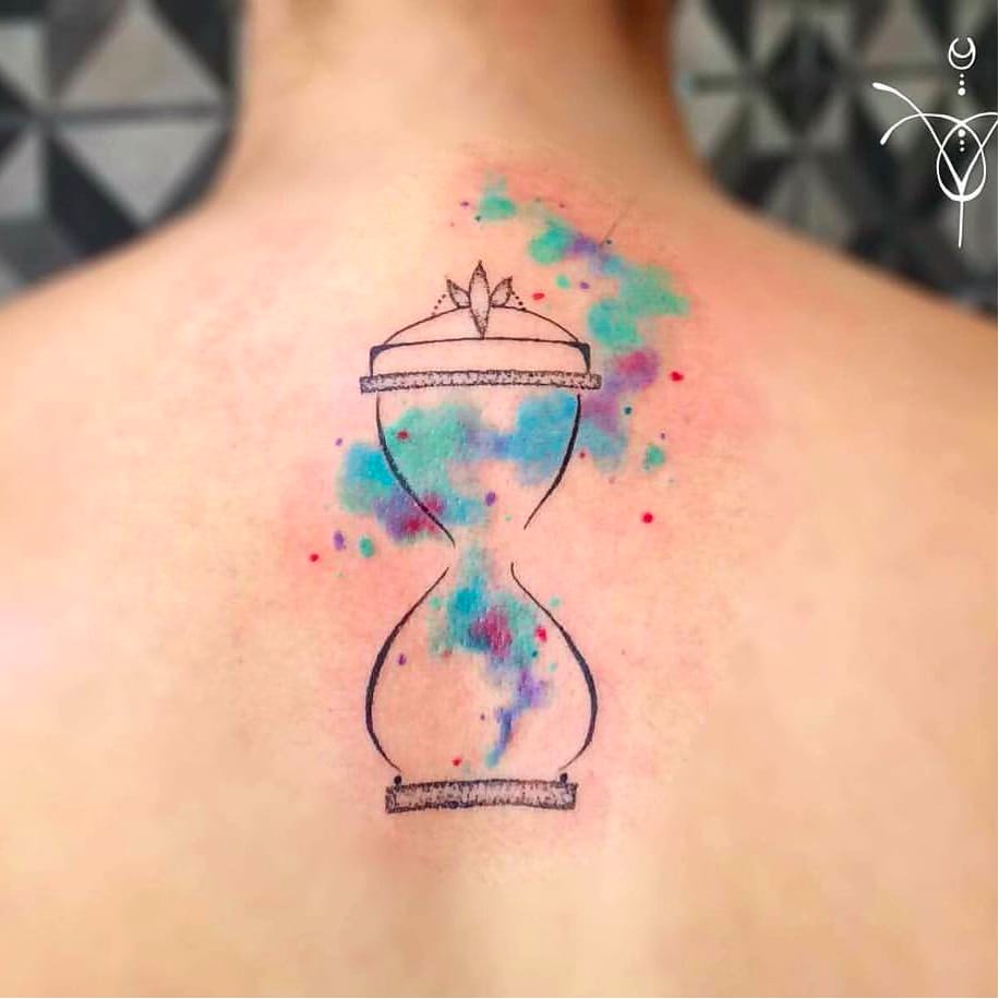 916x916 Lisap Hourglass Tattoo By Amanda Roosevelt - Hourglass Watercolor Tattoo