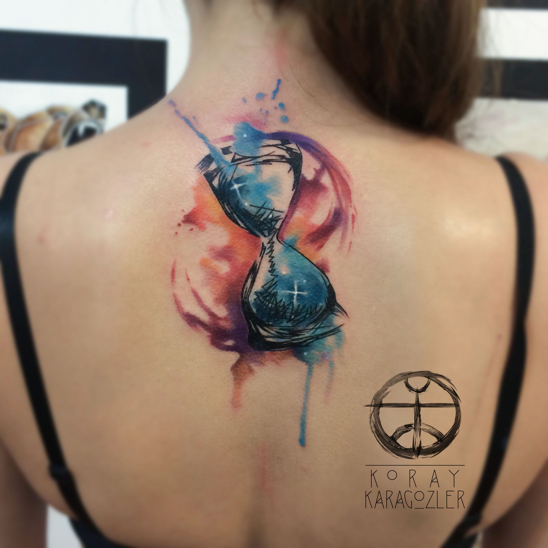 2149x2149 Abstract Sand Glass - Hourglass Watercolor Tattoo