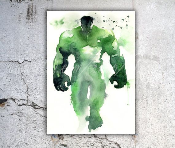570x481 Hulk Print Avengers Watercolor Hulk Art Hulk Poster Hulk Wall - Hulk Watercolor
