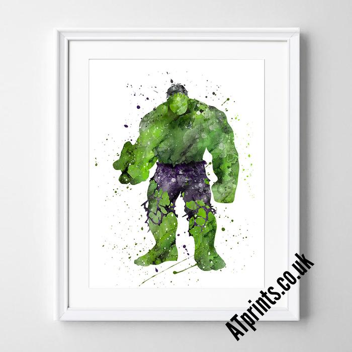700x700 The Hulk Watercolour Art Print - Hulk Watercolor