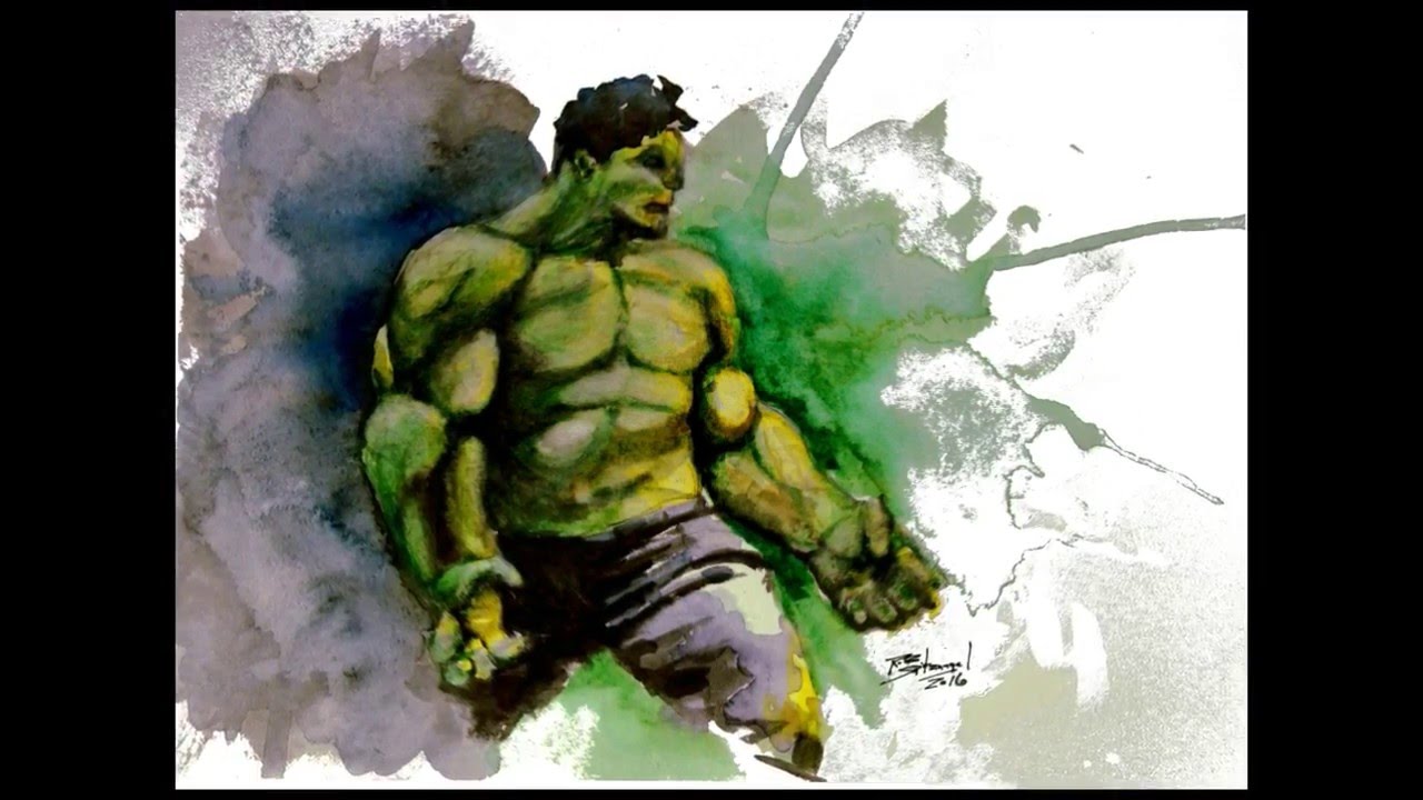 1280x720 The Incredible Hulk Watercolor Painting - Hulk Watercolor