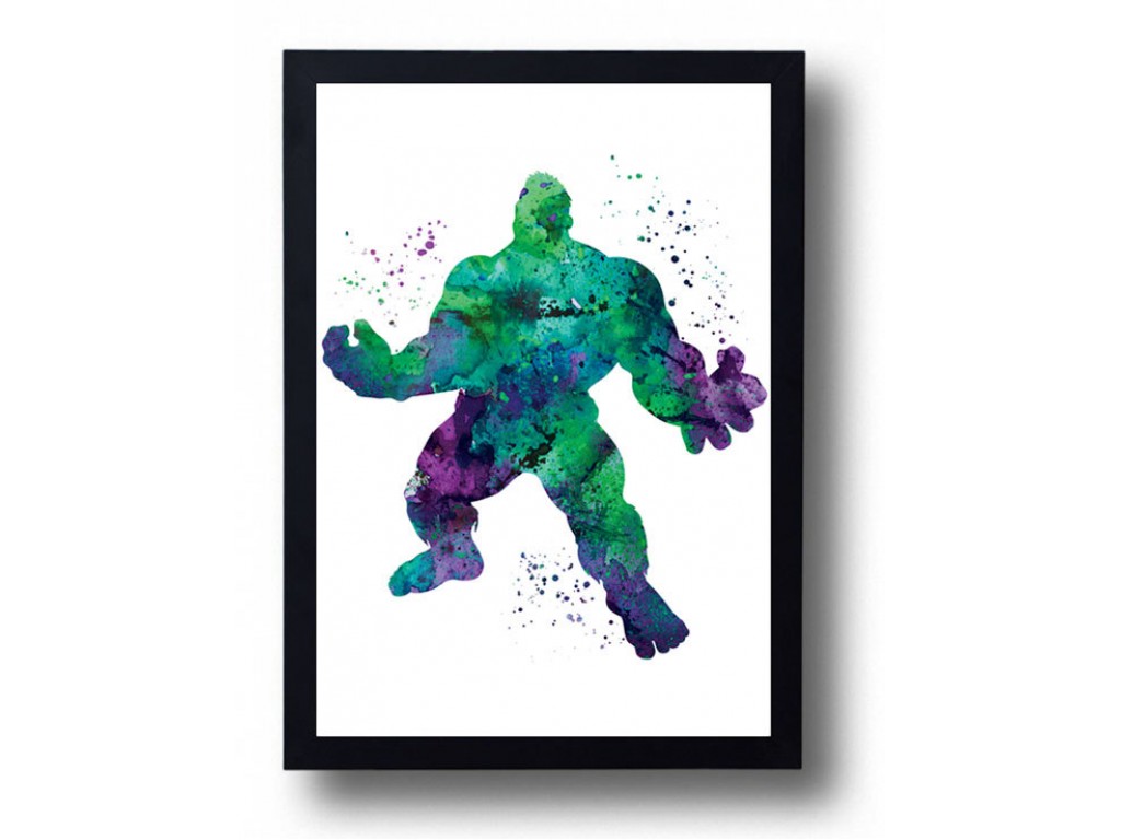 1024x768 Avengers Hulk Watercolor Art Print Movie Marvel Poster Hero - Hulk Watercolor