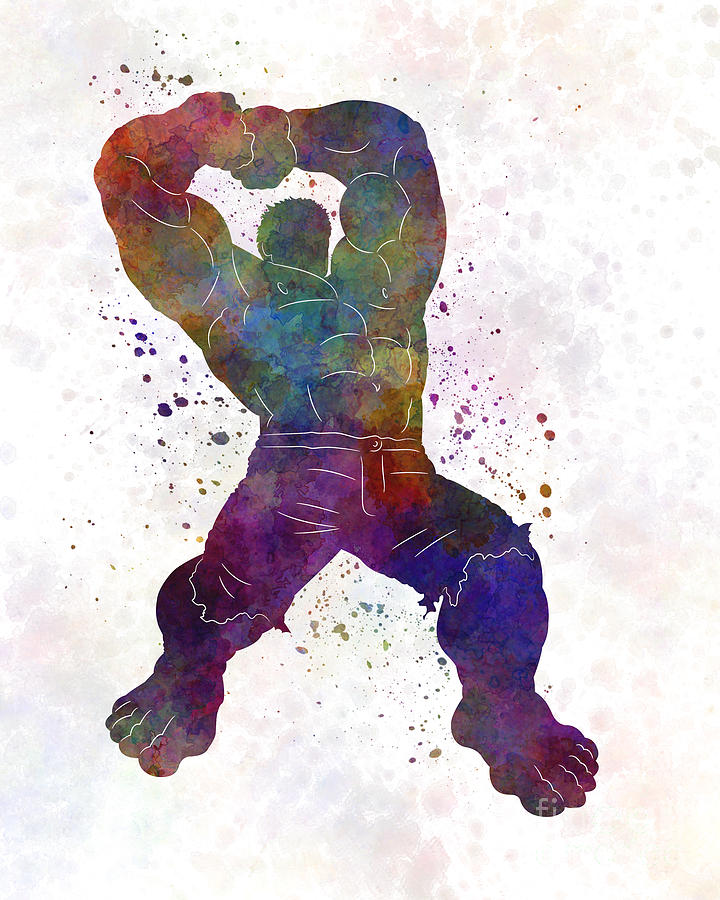 720x900 Hulk 02 In Watercolor Painting By Pablo Romero - Hulk Watercolor