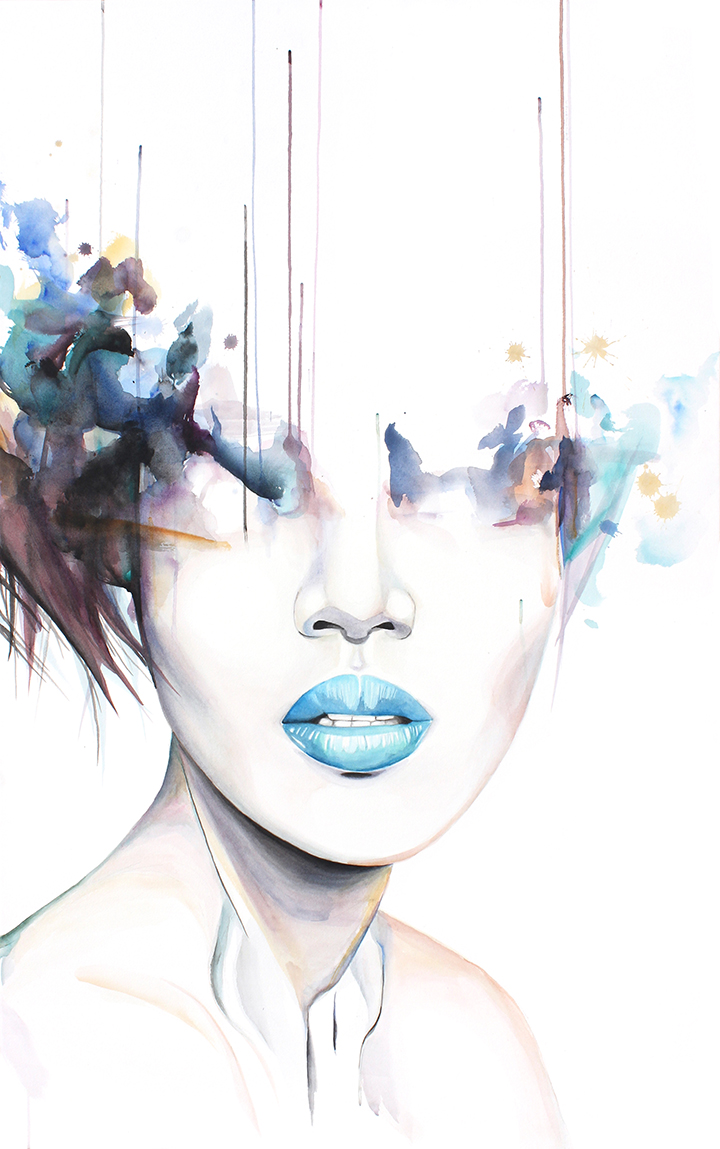 720x1149 Drippy Watercolor Paintings Take On Depression And The Human Mind - Human Watercolor