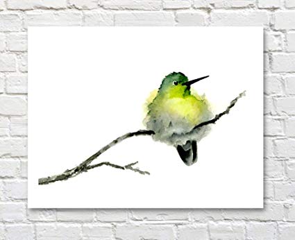 425x346 Hummingbird Watercolor Hummingbird Art Print By - Hummingbird Art Watercolor