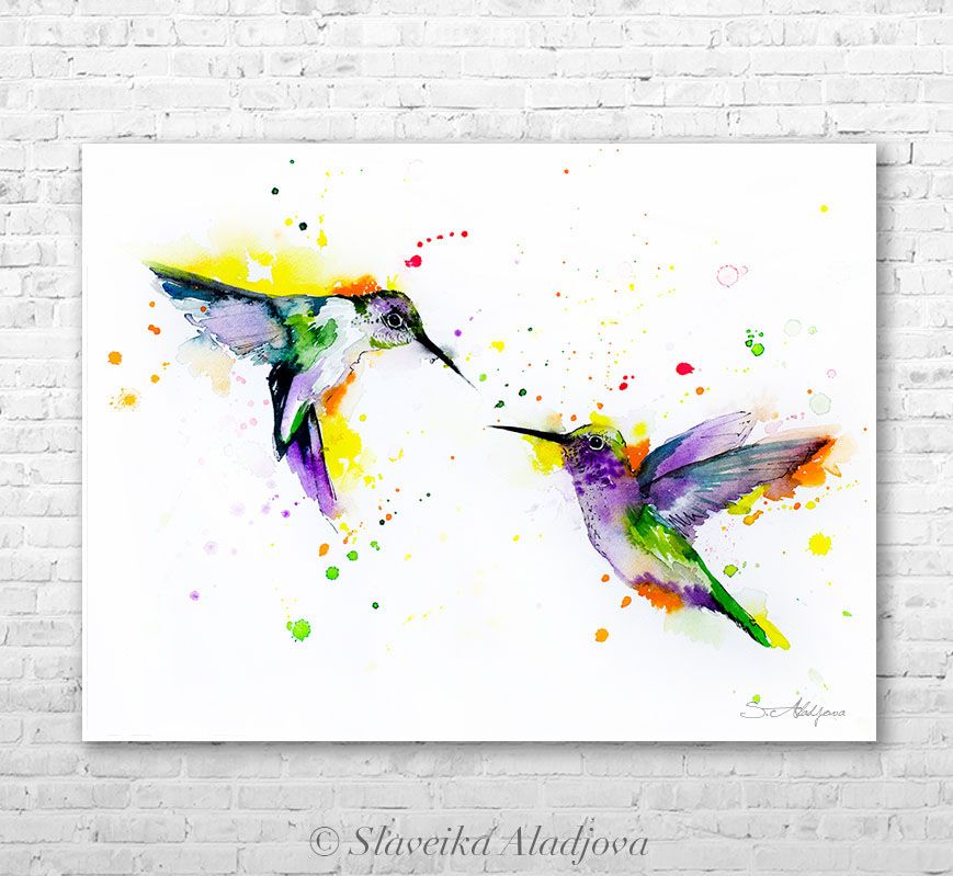 869x799 Hummingbirds Love Watercolor Painting By Slaveika Aladj On Behance - Hummingbird Art Watercolor