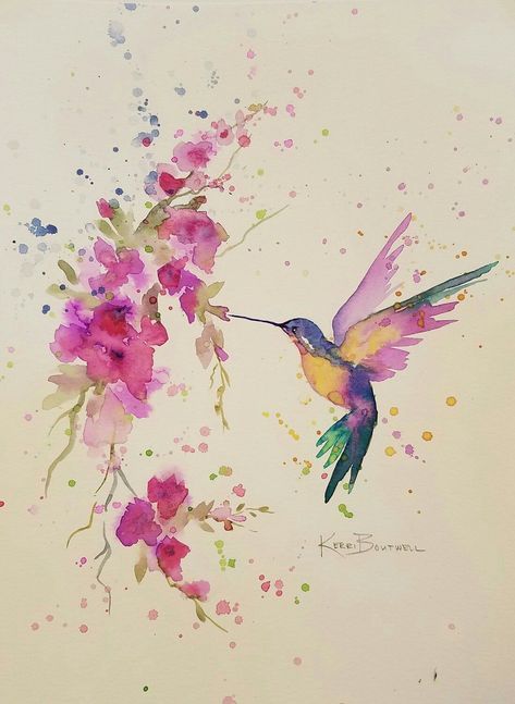 473x647 Pin By Laurel Harris On Watercolor Watercolor - Hummingbird Art Watercolor