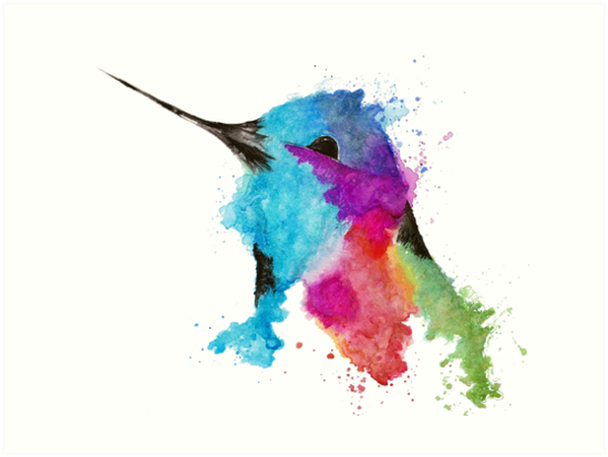 549x413 Watercolor Hummingbird Art Prints By Inkblotdesigns Redbubble - Hummingbird Art Watercolor