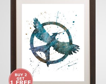 340x270 Hunger Games Art Etsy - Hunger Games Watercolor