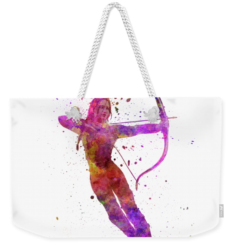 800x845 Katniss The Hunger Games In Watercolor Weekender Tote Bag For Sale - Hunger Games Watercolor
