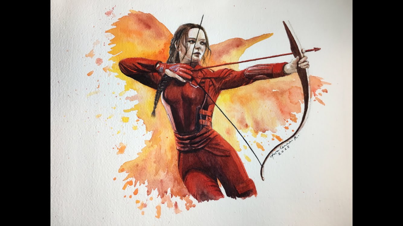 1334x750 Watercolor Painting - Hunger Games Watercolor