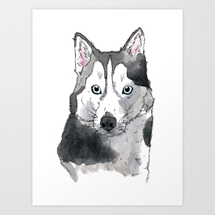 700x700 Husky Watercolor Portrait - Husky Watercolor