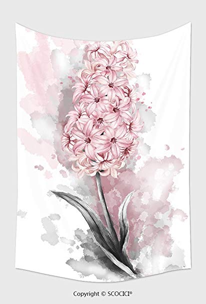 412x606 Home Decor Tapestry Wall Hanging Watercolor Drawing - Hyacinth Watercolor