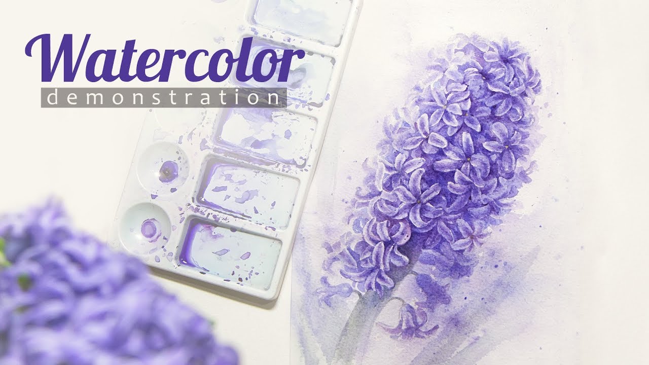 1280x720 How To Draw A Hyacinth Watercolor. Preview. - Hyacinth Watercolor