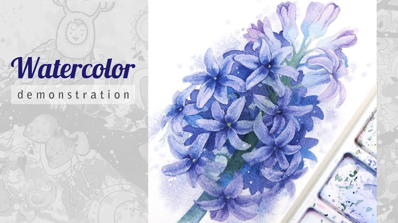 1280x720 Drawing A Hyacinth Watercolor. - Hyacinth Watercolor