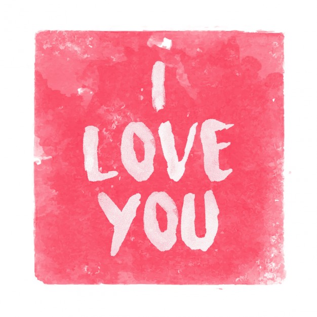 626x626 I Love You Text On Watercolor Background Vector Free Download - I Love You Watercolor