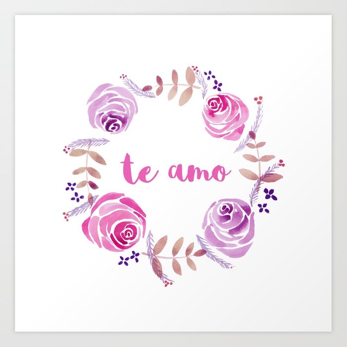 700x700 Te Amo - I Love You Watercolor
