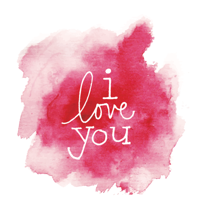 698x710 Watercolor Bumblefly Designs - I Love You Watercolor