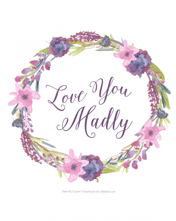 620x775 Watercolor Print - I Love You Watercolor