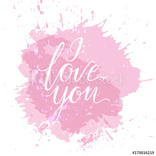 500x500 Abstract Watercolor Spot Background. Splash Texture Background - I Love You Watercolor