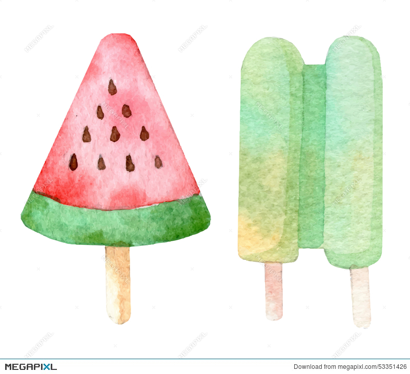 800x730 Ice Cream Watercolor Illustration Illustration 53351426 - Ice Cream Watercolor