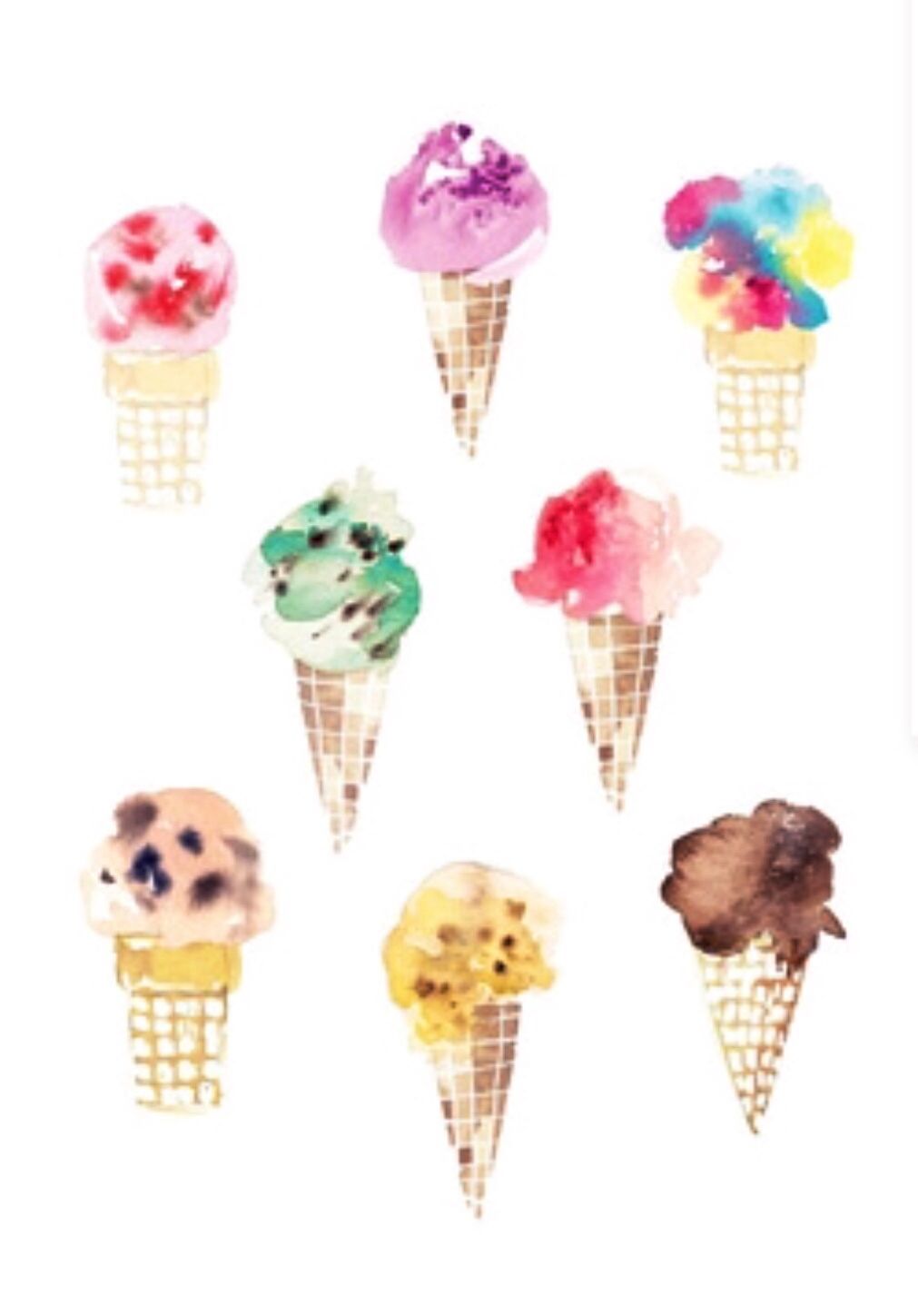 1011x1426 Stamp Cone, Watercolor Ice Cream Wuc Ideas - Ice Cream Watercolor