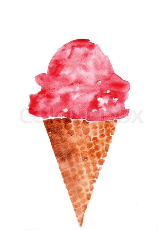 582x800 Watercolor Ice Cream Clip Art Stock Photo Colourbox - Ice Cream Watercolor