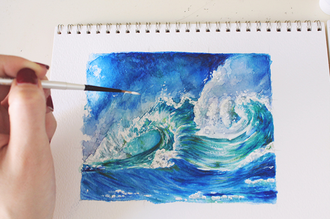 650x432 How To Paint Waves A Step By Step Mixed Media Tutorial - Image To Watercolor