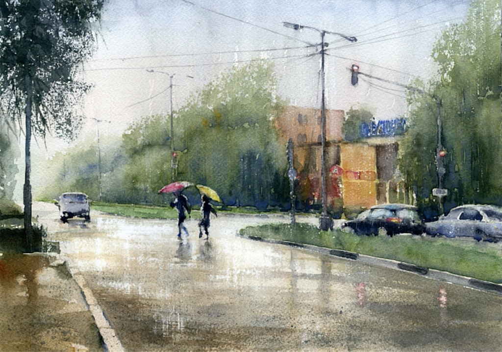1024x720 A Super Quick And Easy Way To Paint Rain In Watercolor - Image To Watercolor
