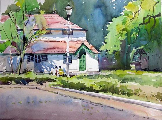 560x414 Milind Mulick Watercolor Paintings - Images Of Landscape Watercolor Paintings