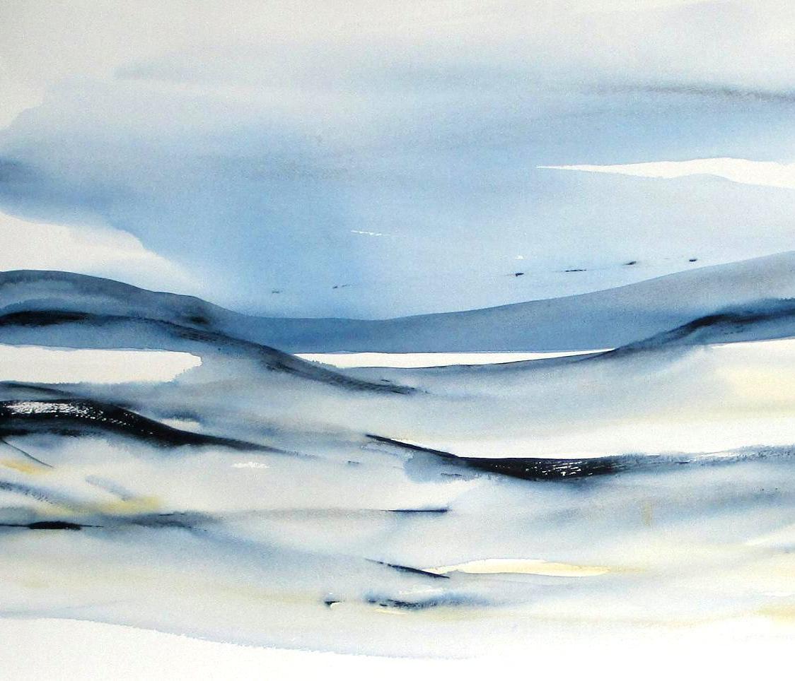 1124x964 Original Contemporary Abstract Seascape Landscape Watercolor - Images Of Landscape Watercolor Paintings