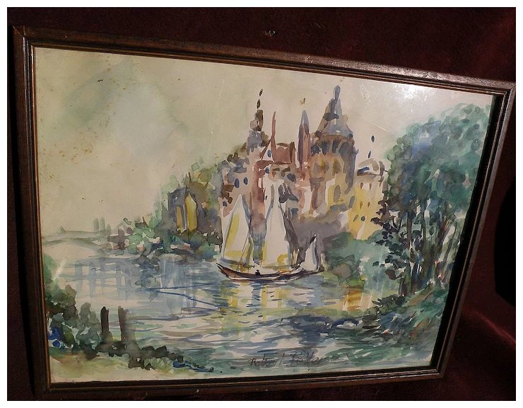 740x577 Robert Patterson (1898 1981) Impressionist Watercolor By Mid - Impressionist Watercolor