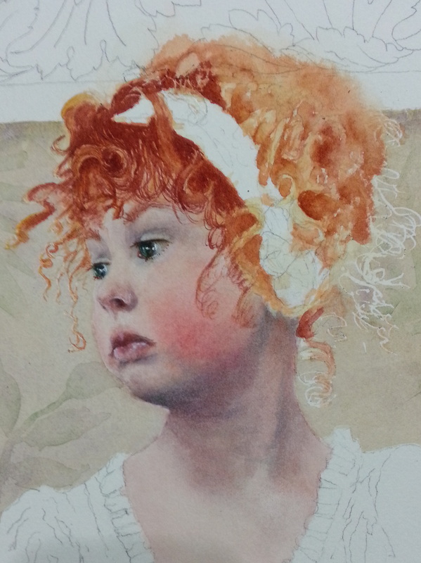 599x800 How To Paint Red Hair In Watercolor - In Watercolor