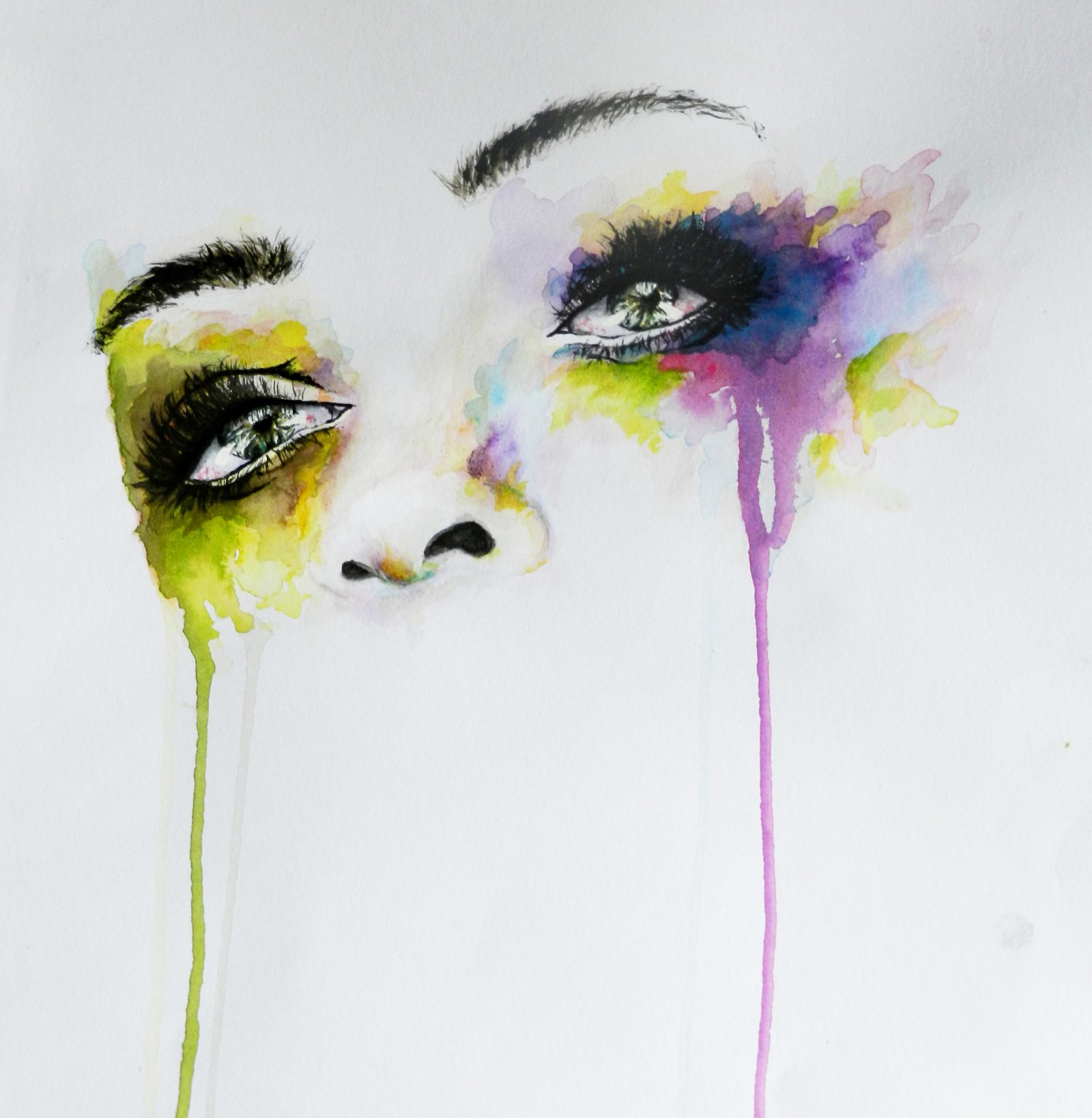 1600x1638 Missing You Eyes In Watercolor By Irsart - In Watercolor