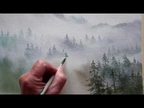 480x360 Painting Foggy Misty Mountains In Watercolor - In Watercolor