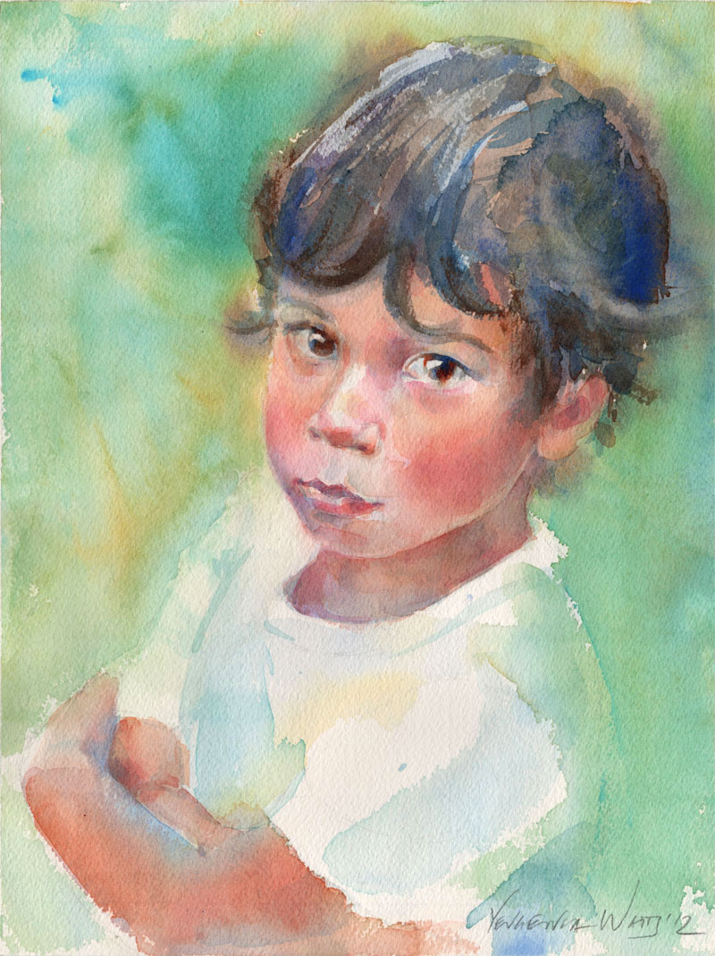 800x1069 Step By Step Watercolor Portrait Of A Child Art By Yevgenia Watts - In Watercolor