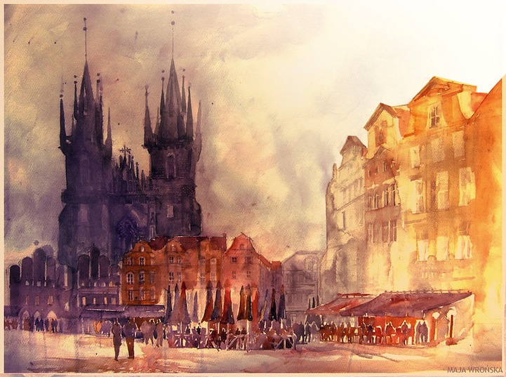 721x537 Beautiful Watercolor Paintings Of European Landmarks - Incredible Watercolor Paintings