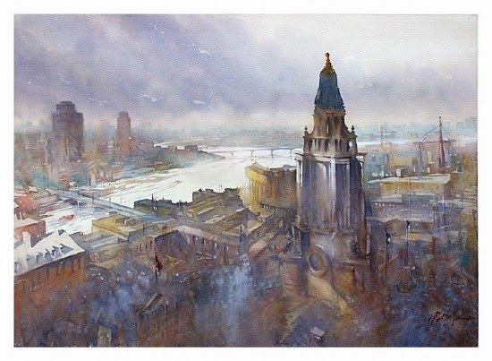 550x403 20 Amazing Watercolor Paintings By Thomas W. Schaller Art Of Day - Incredible Watercolor Paintings