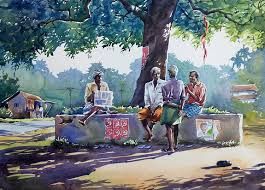 265x190 Image Result For Landscape Painting By Indian Village Scene - Indian Village Watercolor Paintings