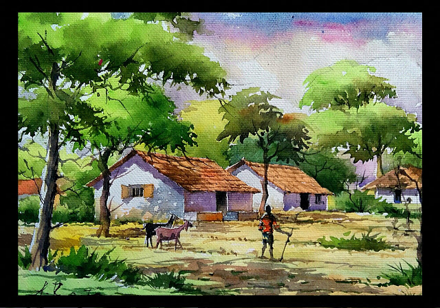 Indian Village Watercolor Paintings At Explore Collection Of Indian Village