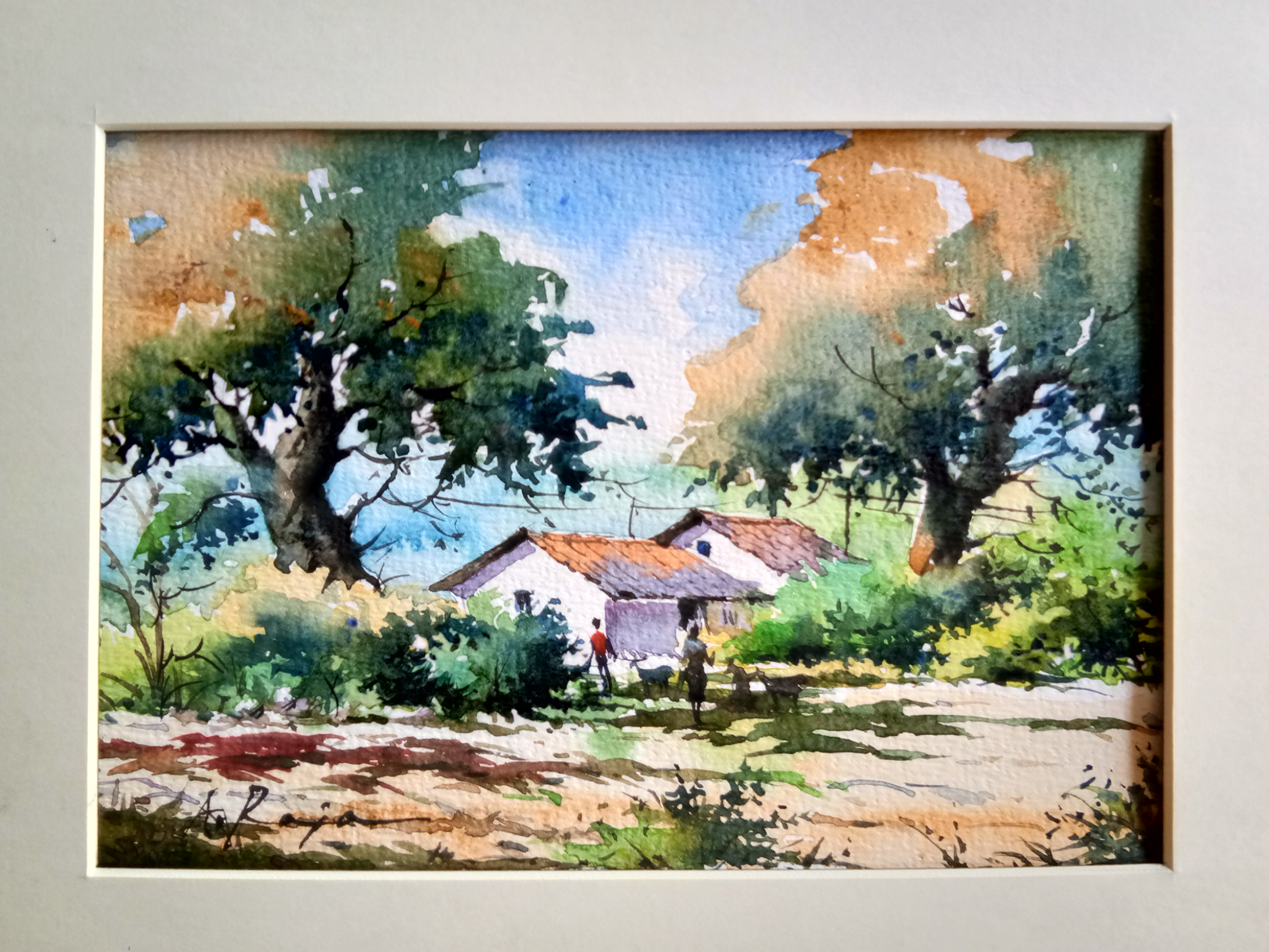 4160x3120 Indian Landscape Watercolor - Indian Watercolor