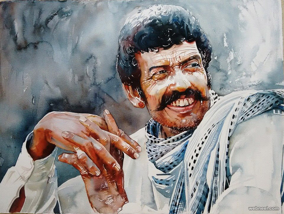 960x723 Indian Watercolor Painting By Sthabathy 12 - Indian Watercolor