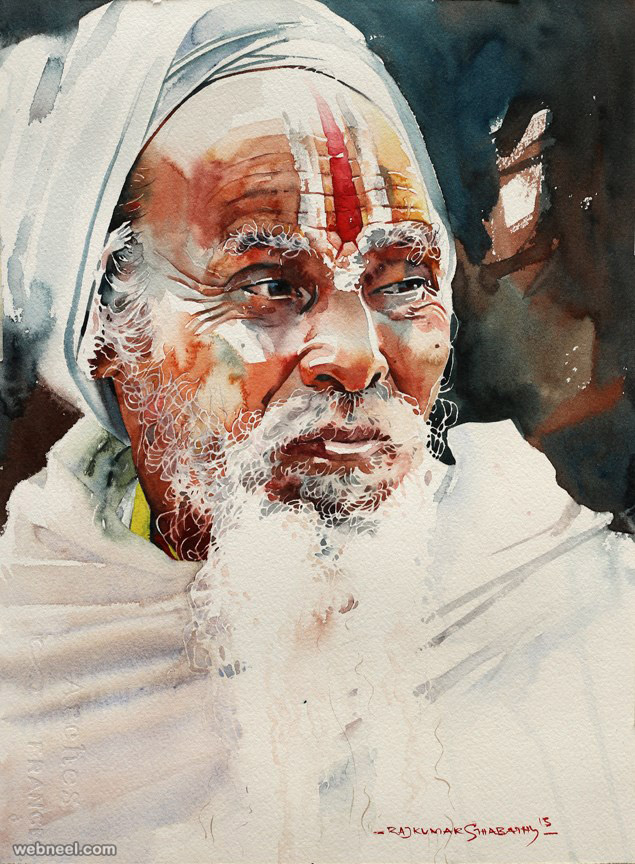 635x864 Indian Watercolor Painting By Sthabathy 13 - Indian Watercolor