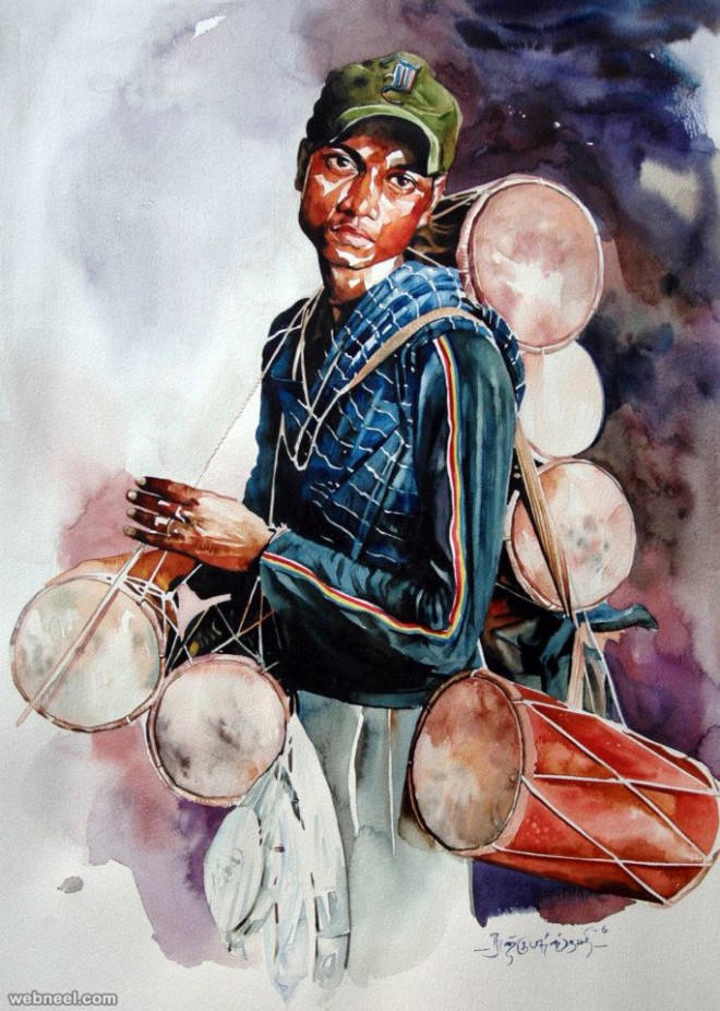 660x926 Indian Watercolor Painting By Sthabathy 6 - Indian Watercolor