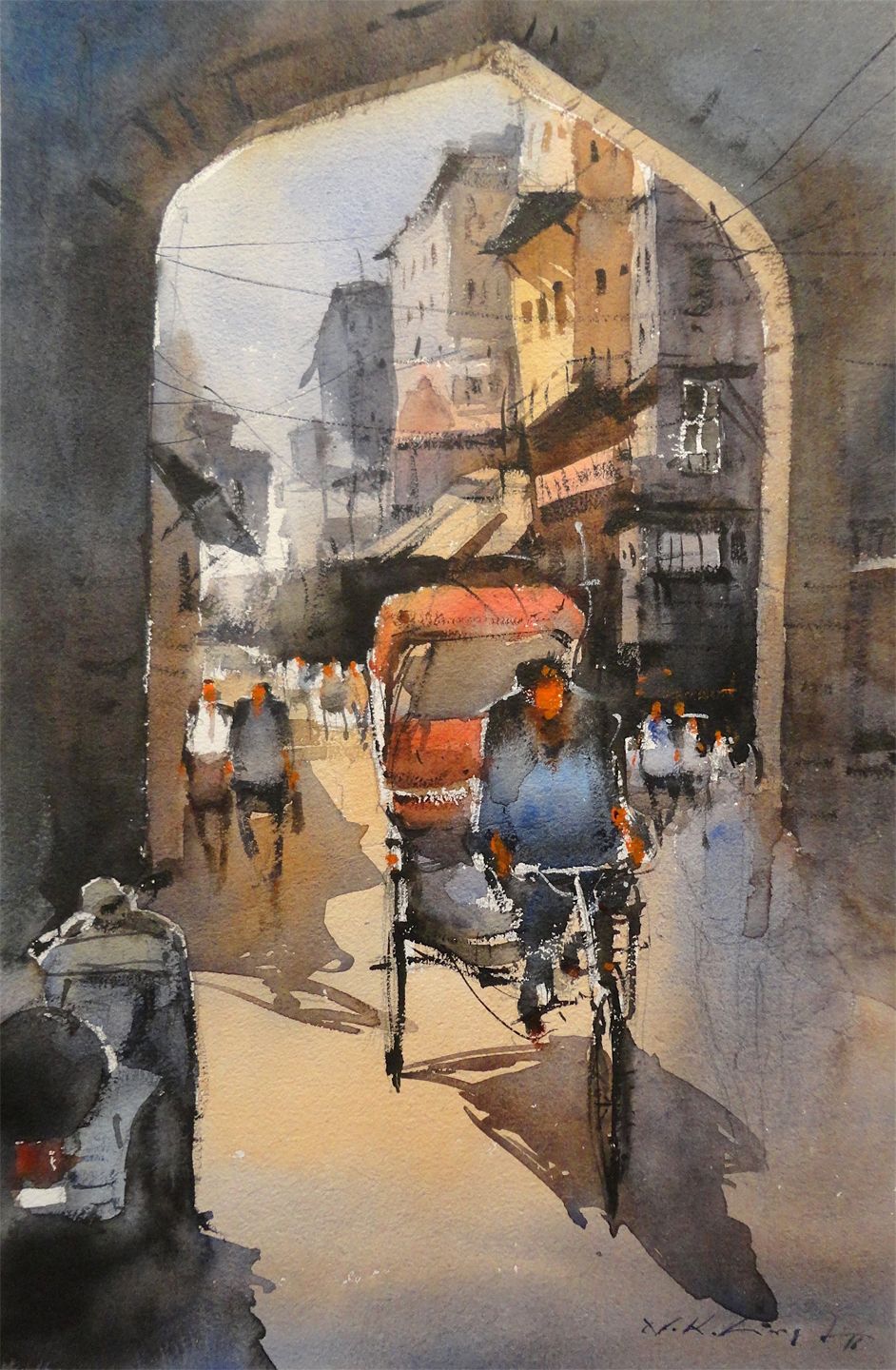 942x1440 Watercolour Painting Of Famous Indian Watercolour Artist Nitin - Indian Watercolor Painting