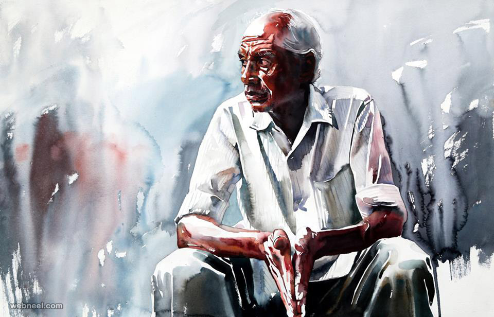 960x616 Indian Watercolor Painting By Sthabathy 20 - Indian Watercolor Painting