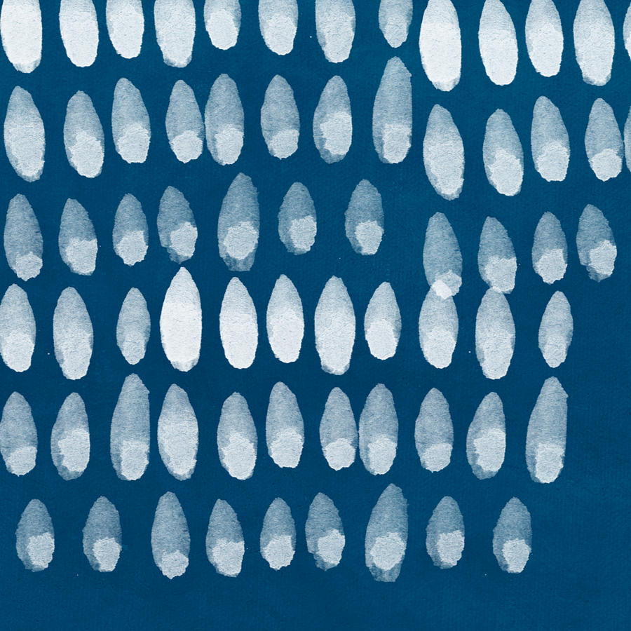 900x900 Indigo And White Watercolor Painting By Linda Woods - Indigo Watercolor