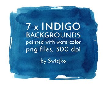 350x280 Indigo Watercolor Background, Splotches, Brush Strokes, Splashes - Indigo Watercolor